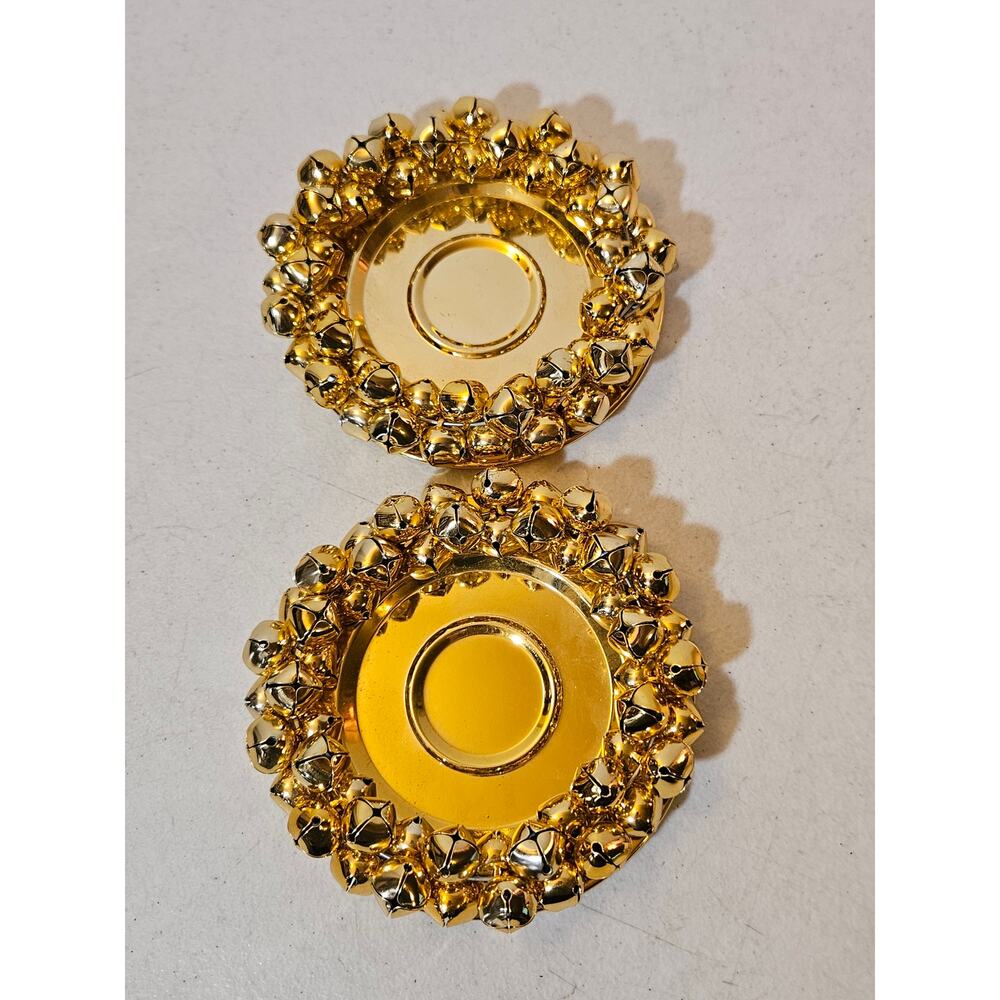 Jingle Bells Metal Pillar Candle Holder - Lot of 2